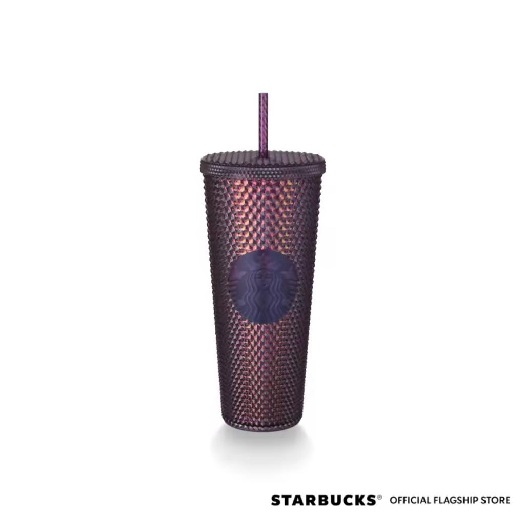 Starbucks 710ml Cold Cup Dark Purple Bling Halloween2023