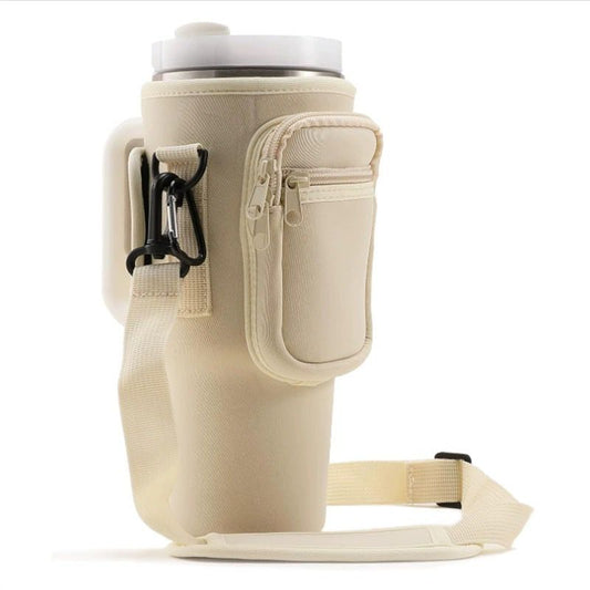 Water Bottle Carrier Insulated Cover Bag Shoulder Waist Holder Strap Pouch Bag ( 40oz + 30oz)