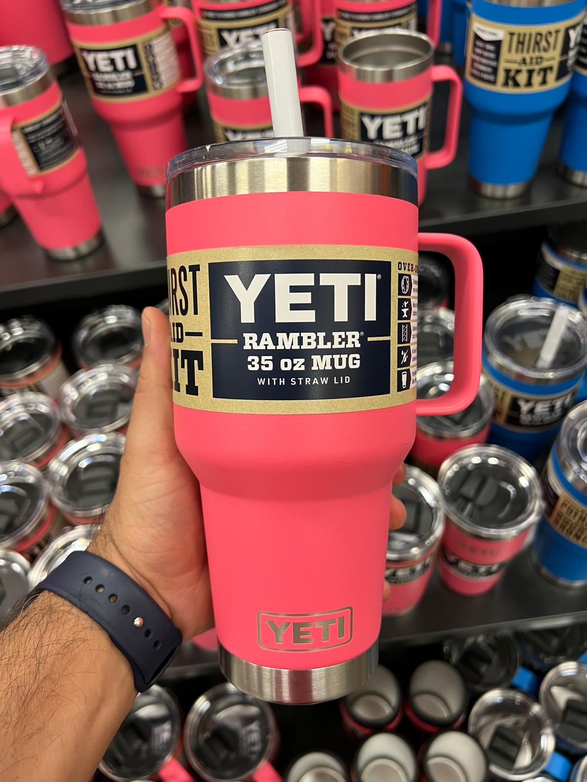 YETI 35 oz (1035ml) Rambler Tumbler with MagSlider Lid / Color: Tropical Pink