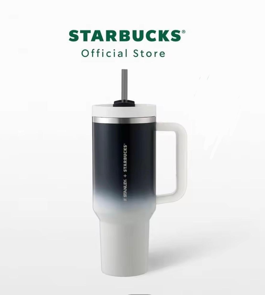 Starbucks Stainless Steel Stanley Gradient Black White Cold Cup 40oz