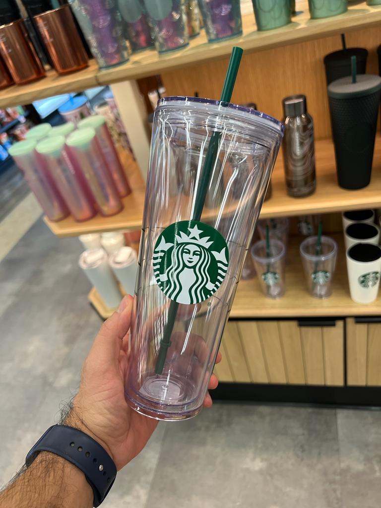 Starbucks Cold Cup  With Green Straw Logo